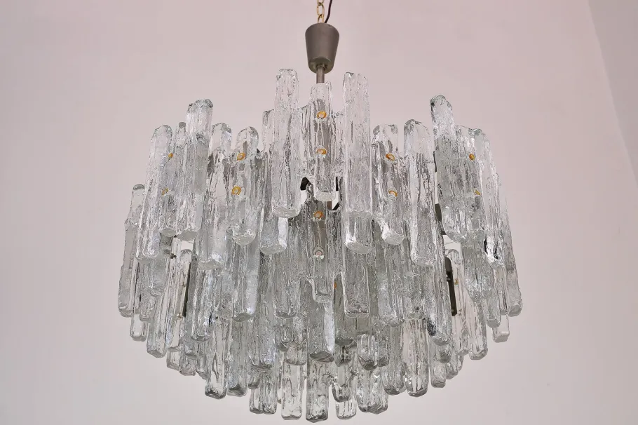 Best Pamono Large Glass Chandelier by J.T. Kalmar for Kalmar Franken KG, 1970s