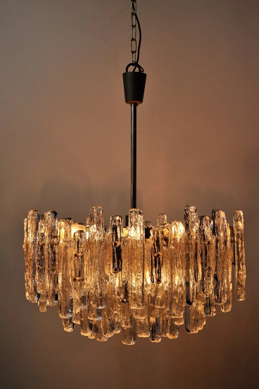 Best Pamono Large Glass Chandelier by J.T. Kalmar for Kalmar Franken KG, 1970s