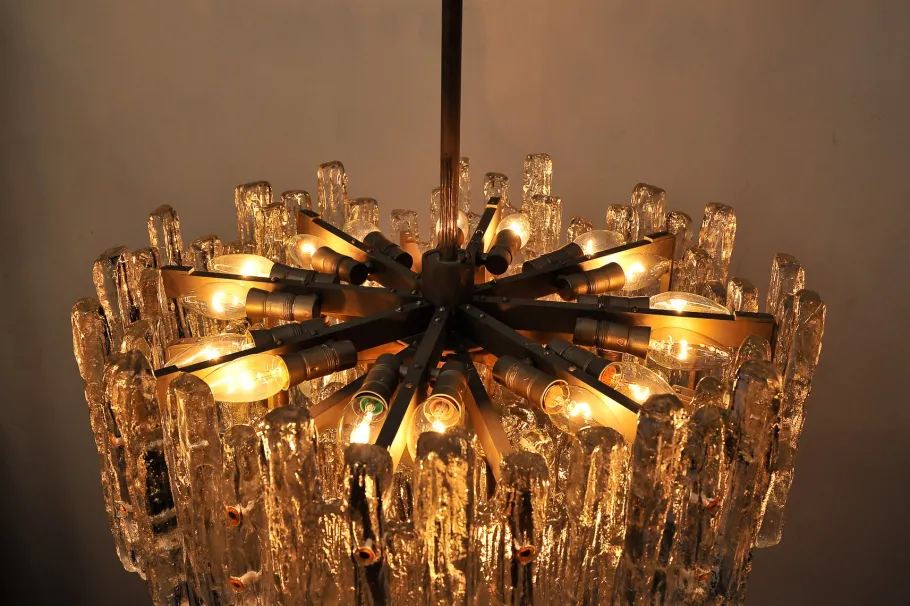 Best Pamono Large Glass Chandelier by J.T. Kalmar for Kalmar Franken KG, 1970s