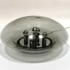New Pamono Large Glass Dome and Chrome Five-Light Plafoniere Wall Lamp from Limburg Glashütte, 1960s