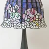 Online Pamono Large Glass Mosaic Table Lamp with Bronze Water Lily Lamp Base in the style of Tiffany