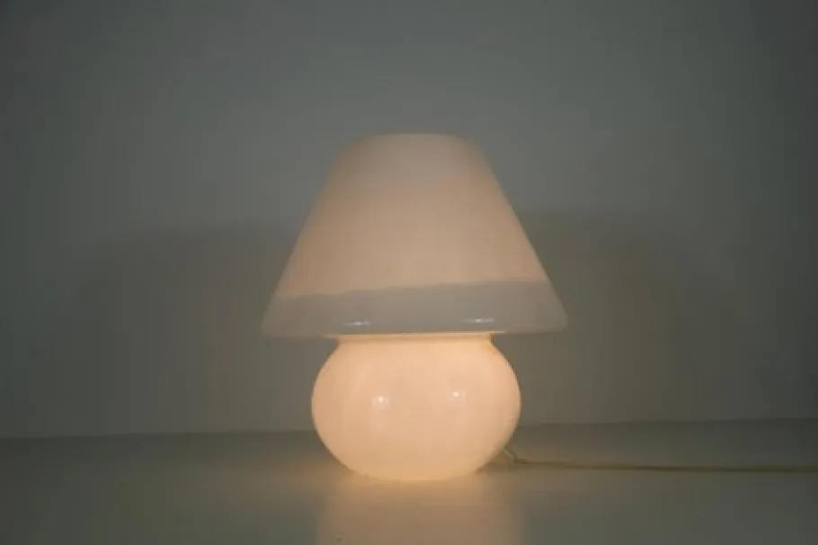 Best Pamono Large Glass Mushroom Table Lamp from Limburg, Germany, 1970s