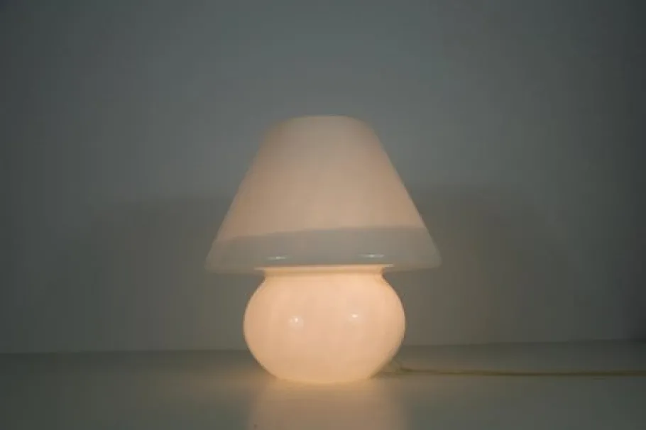 Best Pamono Large Glass Mushroom Table Lamp from Limburg, Germany, 1970s