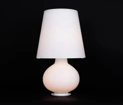 Pamono Large Glass Table Lamp attributed to Fontana Arte, Italy, 1980s