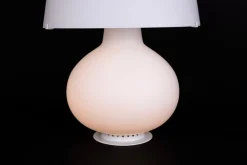 Pamono Large Glass Table Lamp attributed to Fontana Arte, Italy, 1980s