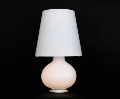 Pamono Large Glass Table Lamp attributed to Fontana Arte, Italy, 1980s