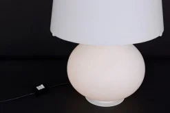 Pamono Large Glass Table Lamp attributed to Fontana Arte, Italy, 1980s