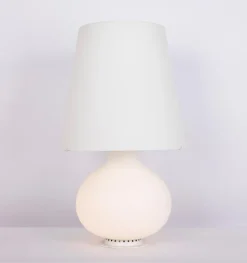 Pamono Large Glass Table Lamp attributed to Fontana Arte, Italy, 1980s