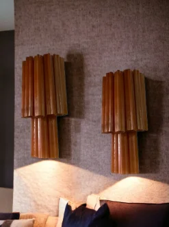 Online Pamono Large Glass Tube Terracotta Colored Sconces, 1970s, Set of 2