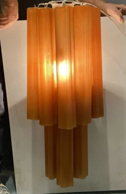 Online Pamono Large Glass Tube Terracotta Colored Sconces, 1970s, Set of 2