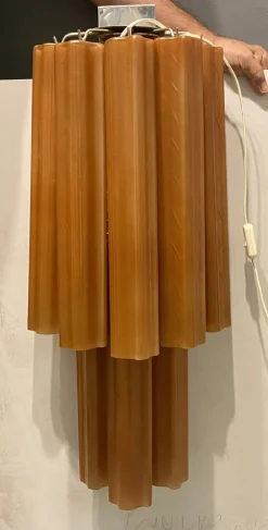 Online Pamono Large Glass Tube Terracotta Colored Sconces, 1970s, Set of 2