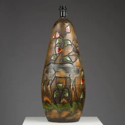 New Pamono Large Glazed Ceramic Lamp by Ola Fihl for Tilgmans Keramik, Sweden, 1960s