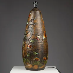 New Pamono Large Glazed Ceramic Lamp by Ola Fihl for Tilgmans Keramik, Sweden, 1960s