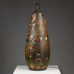 New Pamono Large Glazed Ceramic Lamp by Ola Fihl for Tilgmans Keramik, Sweden, 1960s