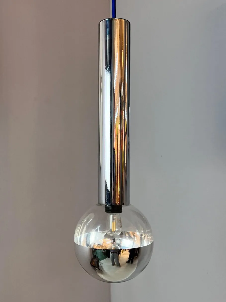 Hot Pamono Large Globe Pendant in Chrome by Motoko Ishii for Staff