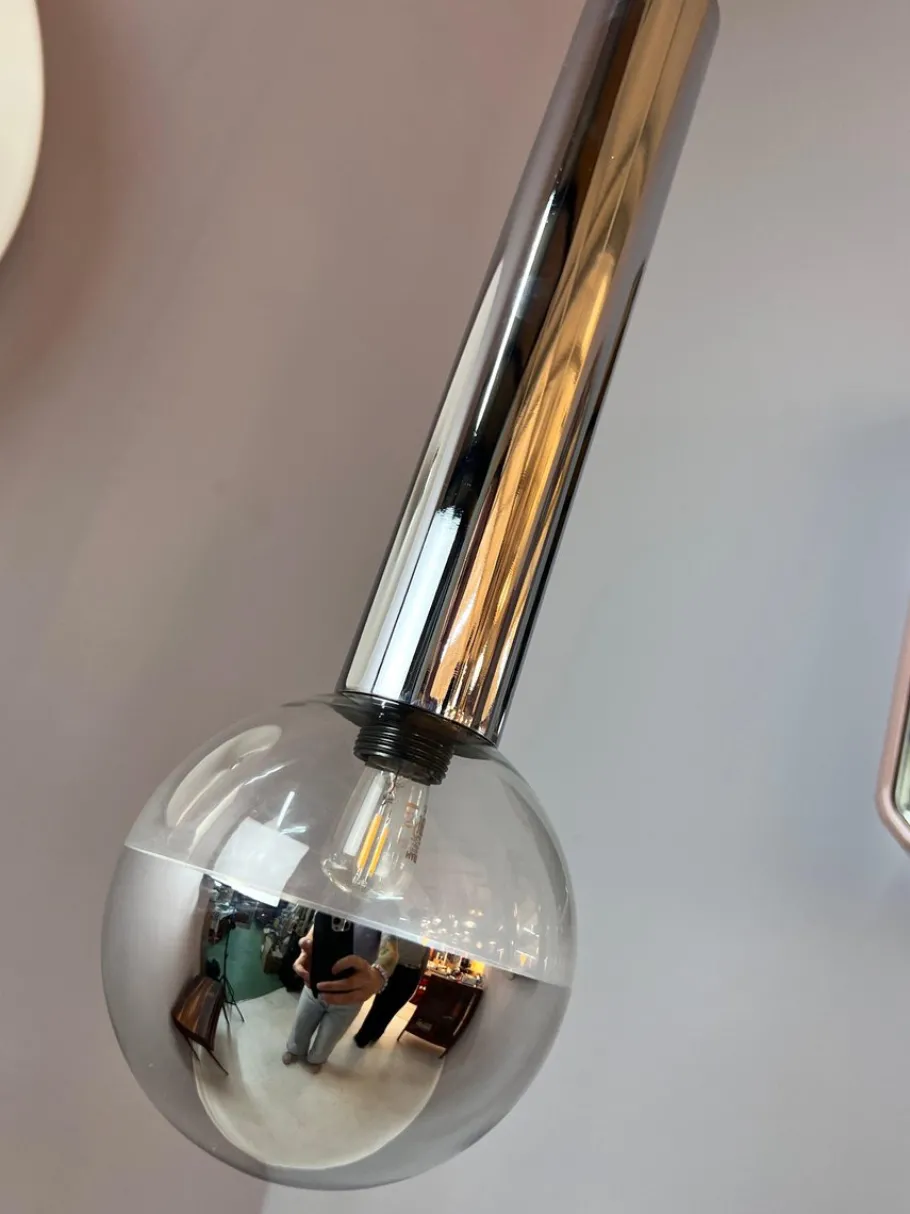 Hot Pamono Large Globe Pendant in Chrome by Motoko Ishii for Staff