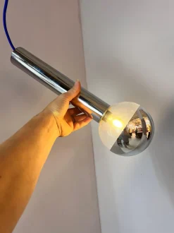 Hot Pamono Large Globe Pendant in Chrome by Motoko Ishii for Staff