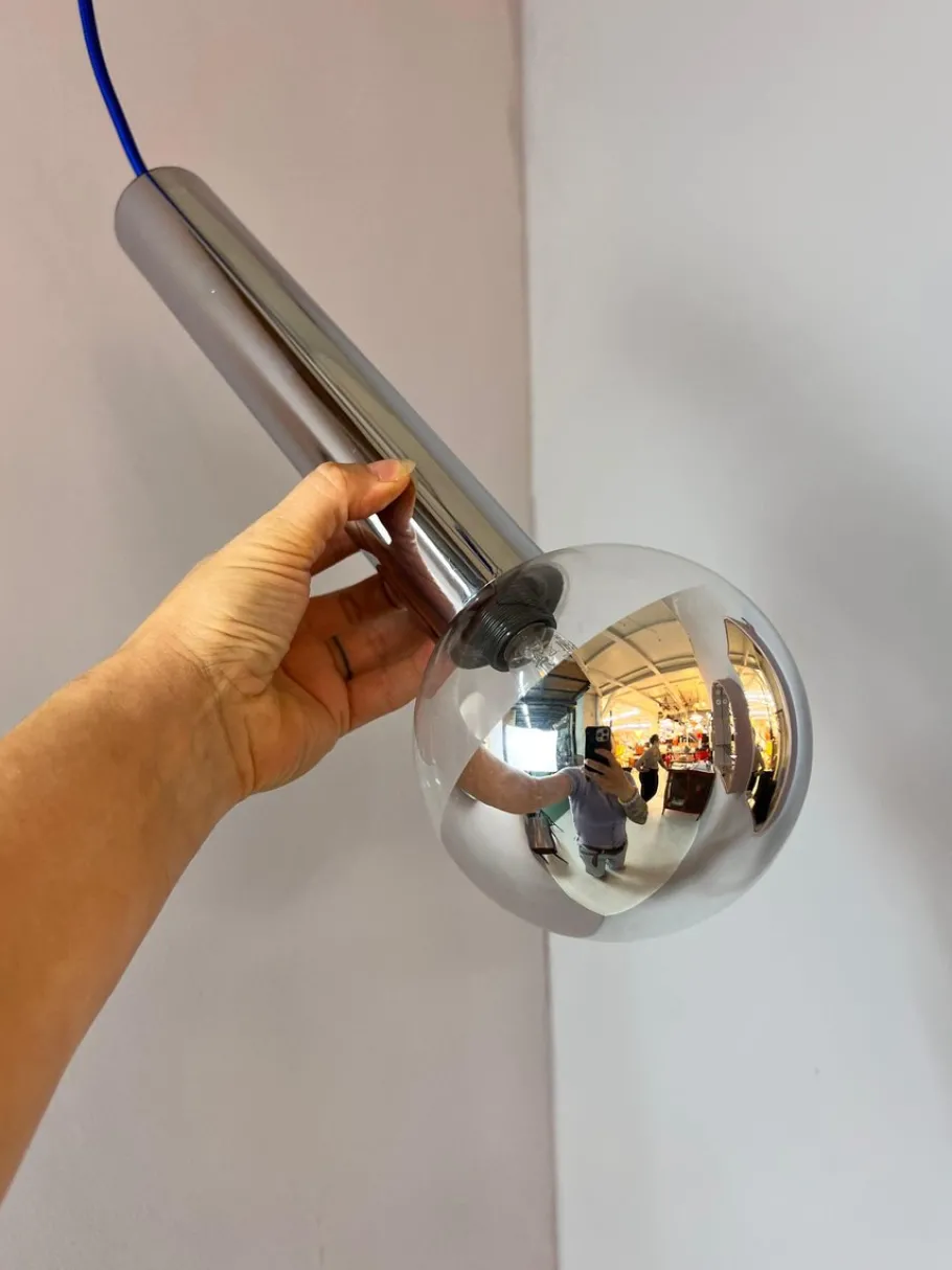 Hot Pamono Large Globe Pendant in Chrome by Motoko Ishii for Staff
