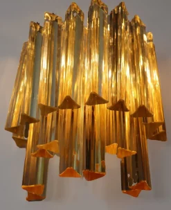 Discount Pamono Large Golden Yellow Glass Bars Wall Lamp by Paolo Venini, 1960s