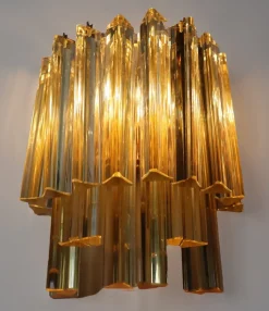 Discount Pamono Large Golden Yellow Glass Bars Wall Lamp by Paolo Venini, 1960s