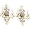 Online Pamono Large Gorgeous Flower Sconces Gilt Faceted Crystal Glass Bagues from Palwa, 1970s, Set of 2
