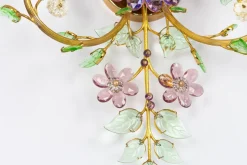 Online Pamono Large Gorgeous Flower Sconces Gilt Faceted Crystal Glass Bagues from Palwa, 1970s, Set of 2