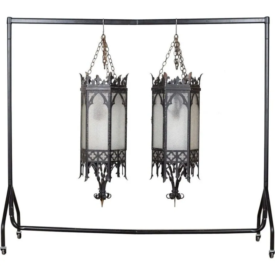 Best Pamono Large Gothic Revival Church Lanterns, 1900s, Set of 2