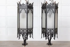 Best Pamono Large Gothic Revival Church Lanterns, 1900s, Set of 2