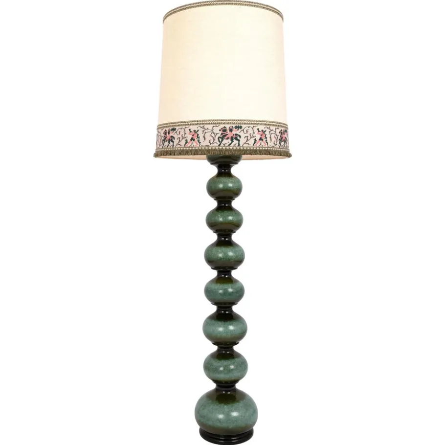 Best Pamono Large Green Ceramic Floor Lamp from Kaiser Leuchten, Germany, 1970s