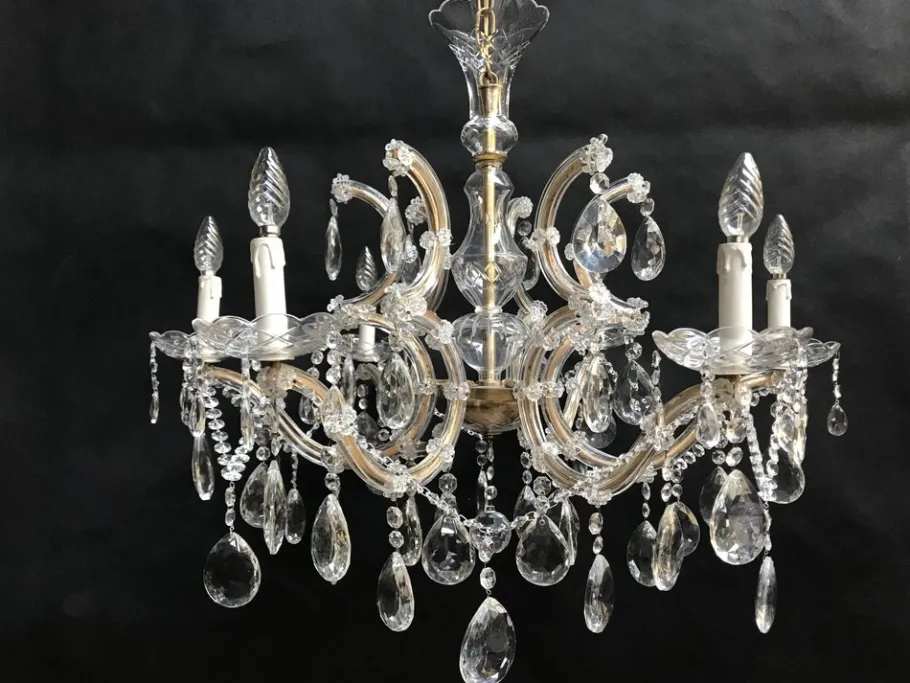 Discount Pamono Large Hand Cut Maria Teresa Crystal Chandelier, 1950s