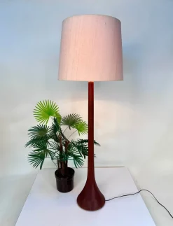 Clearance Pamono Large Height Adjustable Sculptural Floor Lamp in Teak by Domus, Germany, 1970s