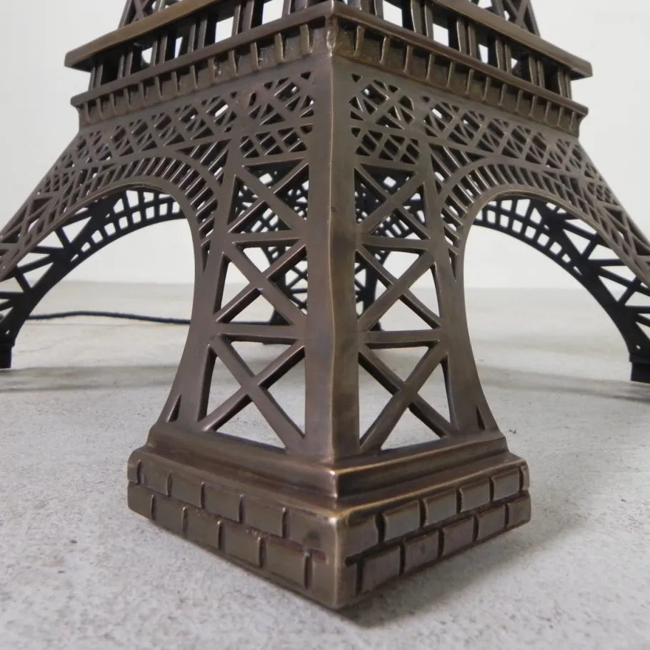 Clearance Pamono Large High Bronze Eiffel Tower with Lighting, 1970s