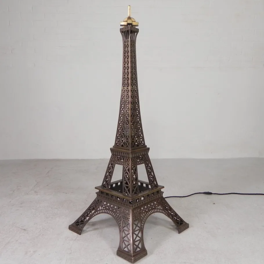 Clearance Pamono Large High Bronze Eiffel Tower with Lighting, 1970s