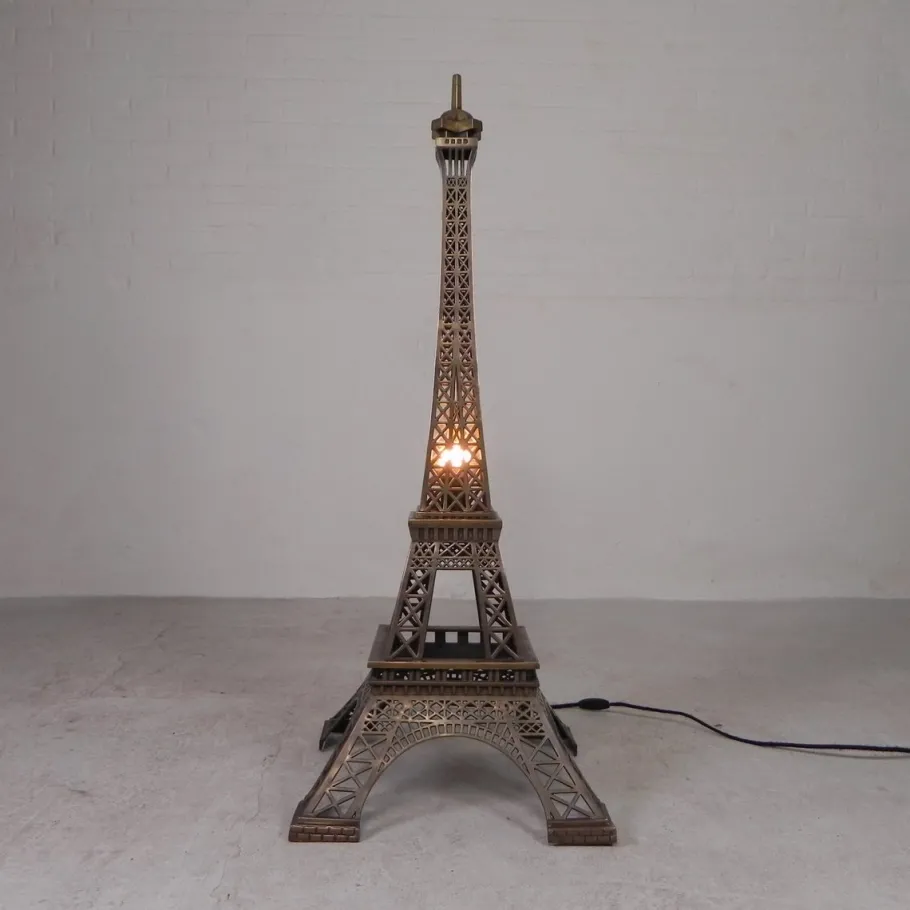 Clearance Pamono Large High Bronze Eiffel Tower with Lighting, 1970s