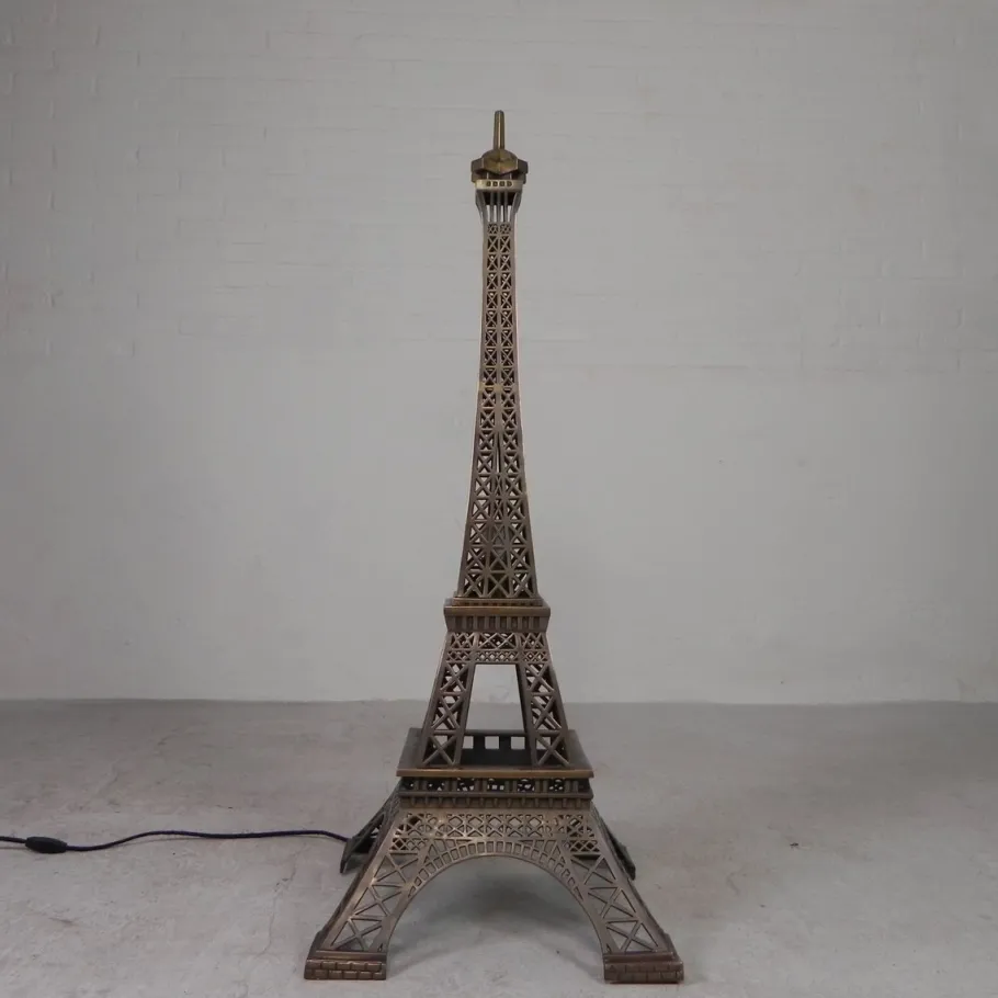 Clearance Pamono Large High Bronze Eiffel Tower with Lighting, 1970s