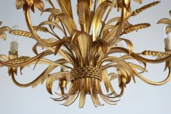 Discount Pamono Large Hollywood Regency Sheaf of Wheat 8-Arm Chandelier by Hans Kögl, 1970s