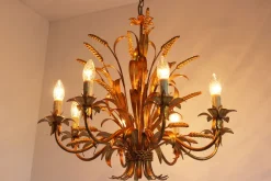 Discount Pamono Large Hollywood Regency Sheaf of Wheat 8-Arm Chandelier by Hans Kögl, 1970s