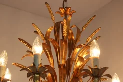 Discount Pamono Large Hollywood Regency Sheaf of Wheat 8-Arm Chandelier by Hans Kögl, 1970s