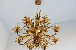 Discount Pamono Large Hollywood Regency Sheaf of Wheat 8-Arm Chandelier by Hans Kögl, 1970s