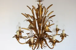 Discount Pamono Large Hollywood Regency Sheaf of Wheat 8-Arm Chandelier by Hans Kögl, 1970s