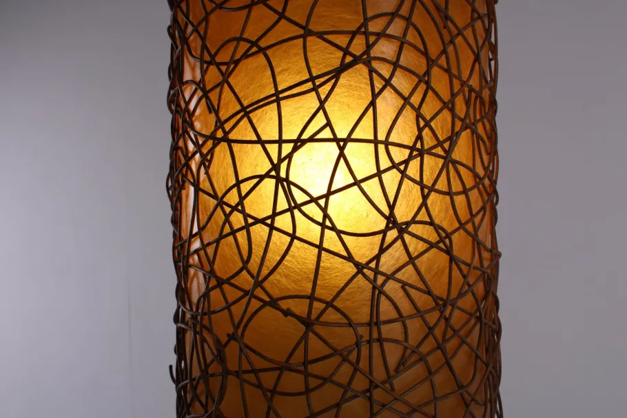 Online Pamono Large Ibiza Style Wicker and Fiberglass Floor Lamp, 1990s