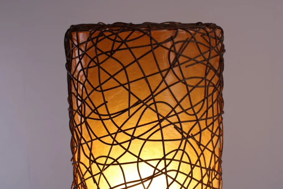 Online Pamono Large Ibiza Style Wicker and Fiberglass Floor Lamp, 1990s