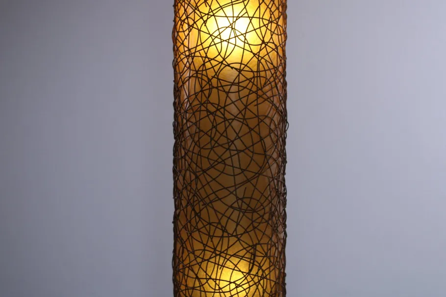 Online Pamono Large Ibiza Style Wicker and Fiberglass Floor Lamp, 1990s