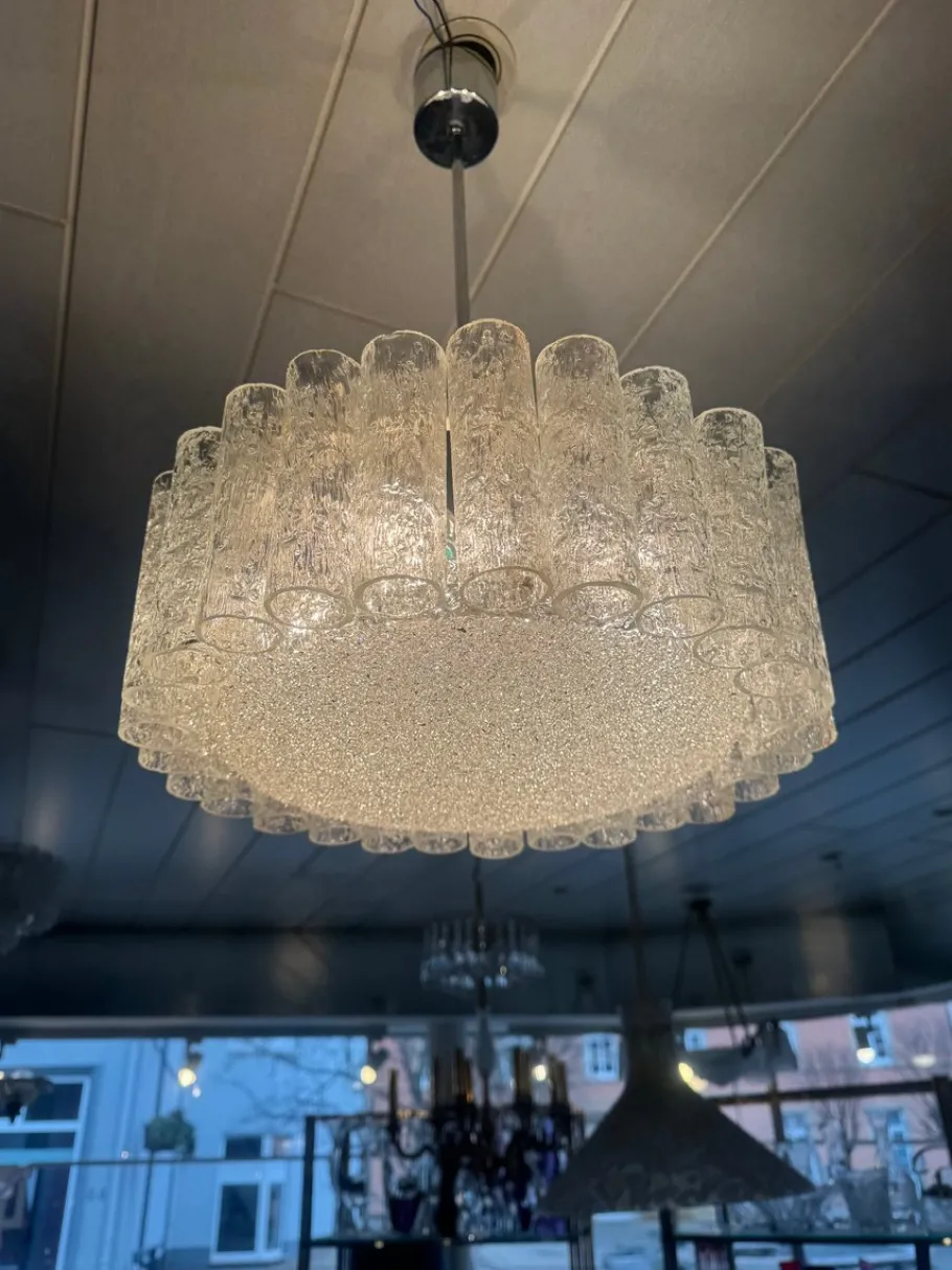 Best Pamono Large Ice Glass Chandelier from Doria Leuchten, 1960s