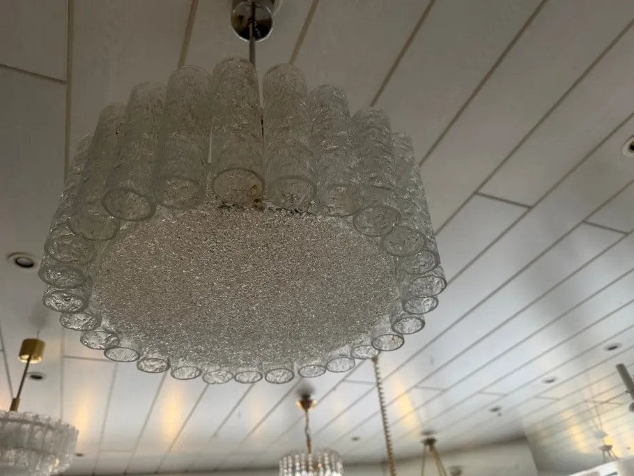 Best Pamono Large Ice Glass Chandelier from Doria Leuchten, 1960s