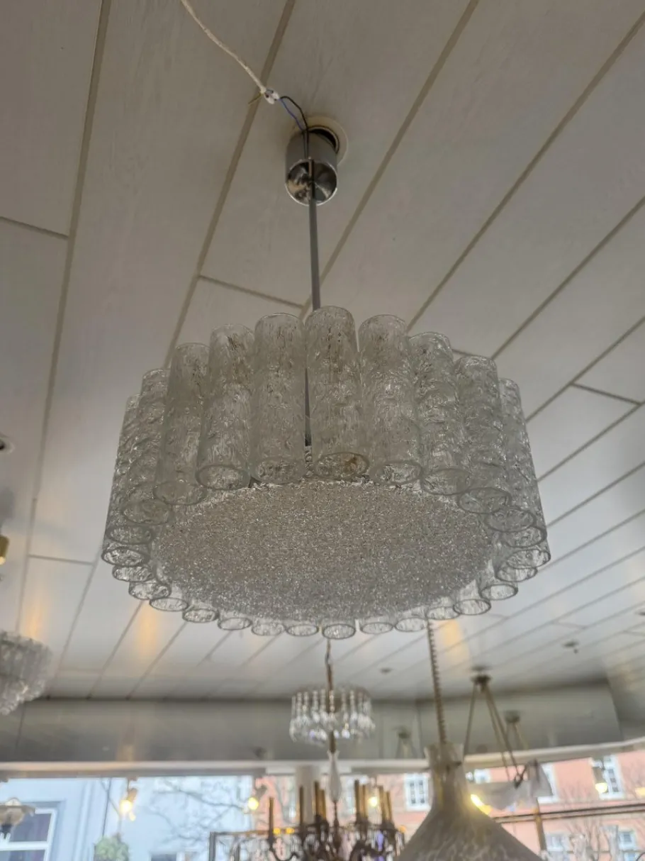 Best Pamono Large Ice Glass Chandelier from Doria Leuchten, 1960s