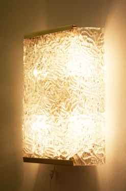 Online Pamono Large Ice Glass Sconce from J.T. Kalmar