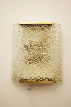 Online Pamono Large Ice Glass Sconce from J.T. Kalmar