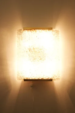 Online Pamono Large Ice Glass Sconce from J.T. Kalmar