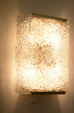 Online Pamono Large Ice Glass Sconce from J.T. Kalmar